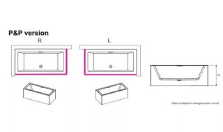 Акриловая ванна Riho Rethink Cubic Fall Plug and Play B105023005 L заполнение через перелив 170х75см белый